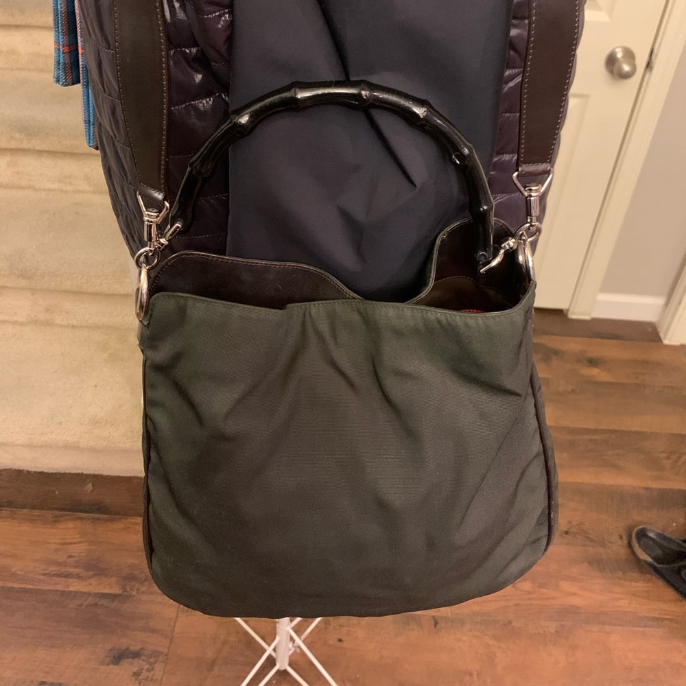 Authentic Gucci Bamboo 2way nylon shoulder bag - Picture 3 of 14